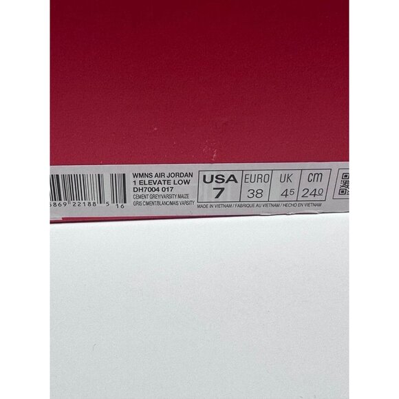 7 Women's Jordan 1 Elevate Low Cement Gray Varsity Maize DH7004 017 - Picture 9 of 9